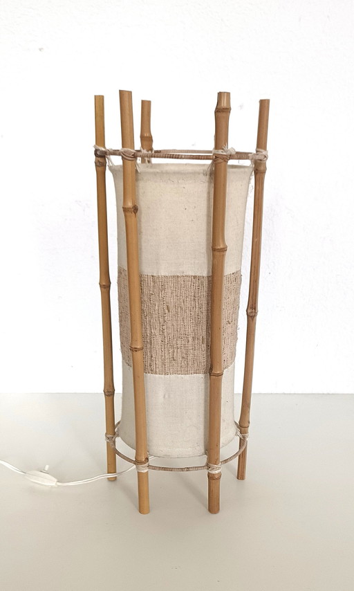 Sixties Table Lamp With Bamboo