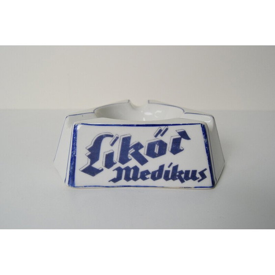 Image 1 of Posacenere pubblicitario in porcellana d'epoca Art Déco di Püschner Bitter, anni '20