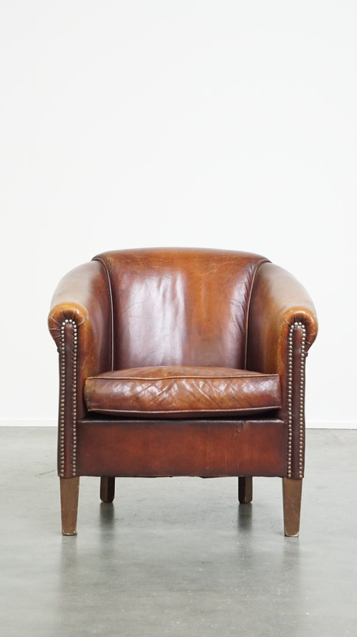 Sheep leather club chair