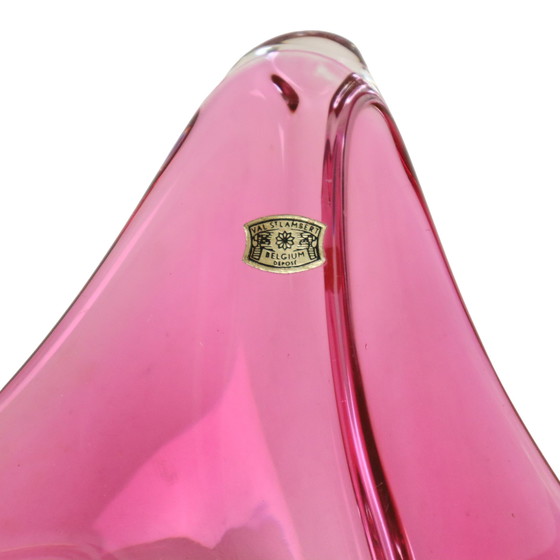 Image 1 of Coupe en cristal rose Val Saint Lambert