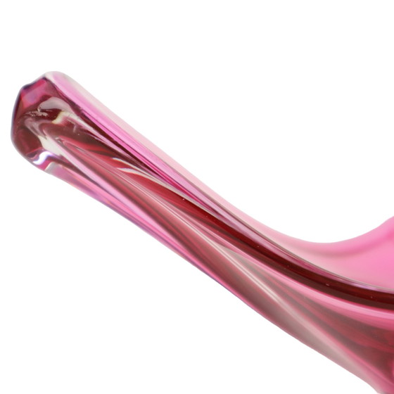 Image 1 of Coupe en cristal rose Val Saint Lambert