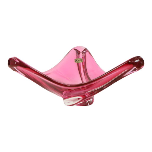 Coupe en cristal rose Val Saint Lambert