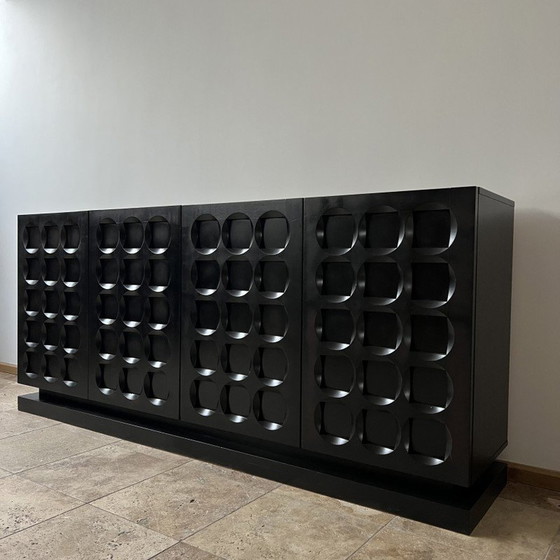 Image 1 of Vintage black lowboard, Belgium 1970