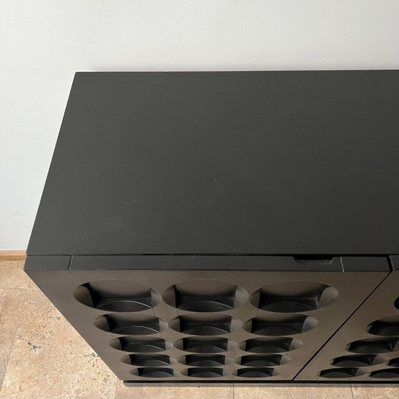 Image 1 of Vintage black lowboard, Belgium 1970