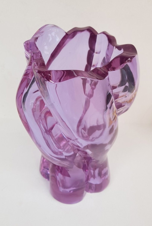 Bohemian Neodymium Crystal Vase