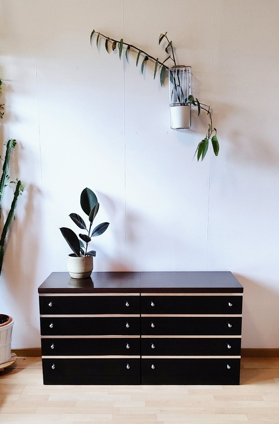 Image 1 of Belgian Design Nightstands Or Dresser With Chrome Details