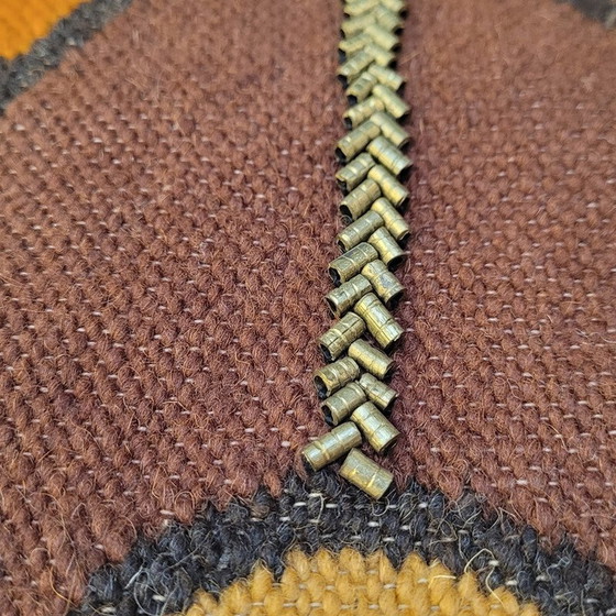 Image 1 of Vintage hand-embroidered sheep's wool rug by Olga Fisch, 1980