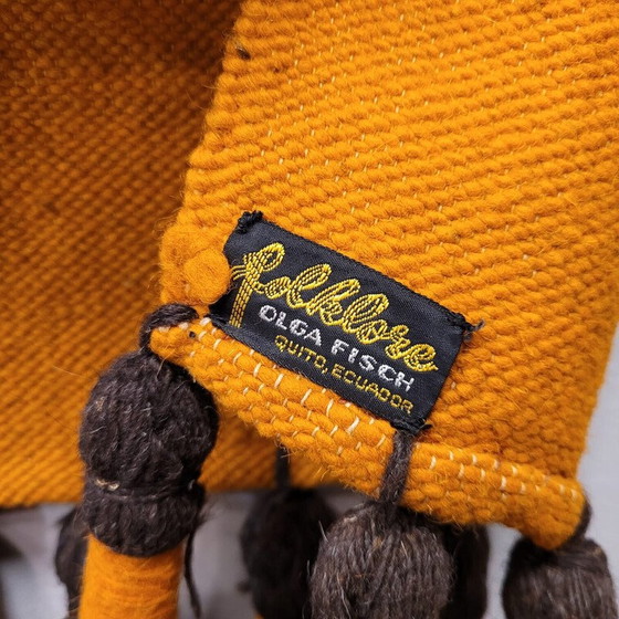 Image 1 of Vintage hand-embroidered sheep's wool rug by Olga Fisch, 1980