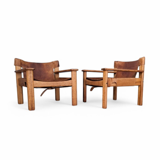 Pair Of "Natura" Leather Armchairs By Karin Mobring For Ikea, 1970S