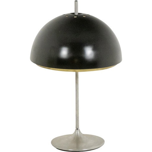 Vintage mushroom lamp in brushed stainless steel, Germany 1970