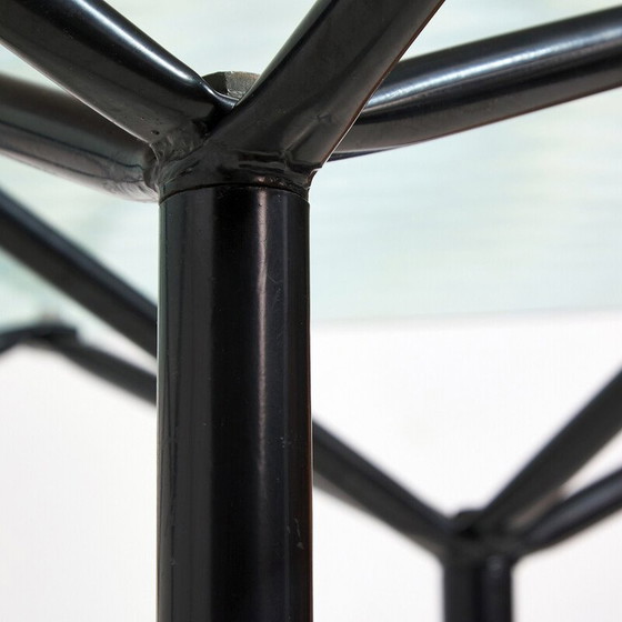Image 1 of Vintage Italian dining table in metal and glass by Laura De Lorenzi and Stefano Stefani for Pallucco, 1980s