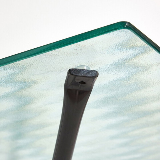 Image 1 of Vintage Italian dining table in metal and glass by Laura De Lorenzi and Stefano Stefani for Pallucco, 1980s