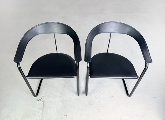 Image 1 of Set of 2 Canasta Arrben Italy chairs Design Vintage cantilever chairs