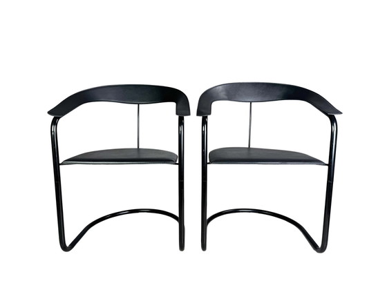 Image 1 of Set of 2 Canasta Arrben Italy chairs Design Vintage cantilever chairs