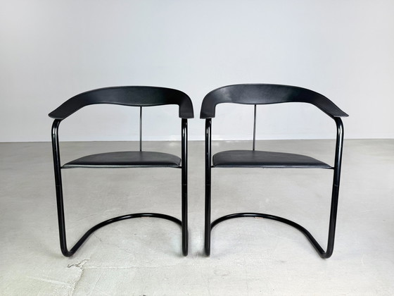 Image 1 of Set of 2 Canasta Arrben Italy chairs Design Vintage cantilever chairs