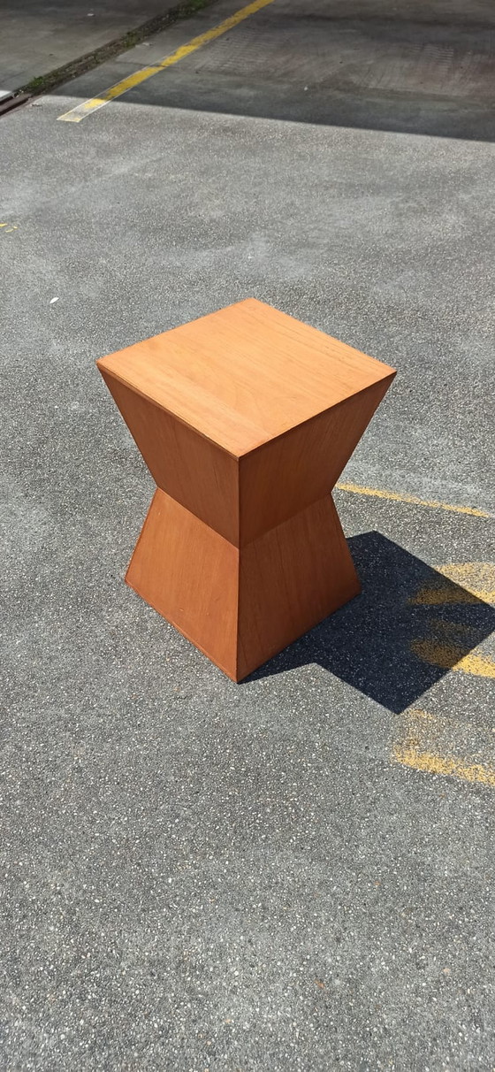 Image 1 of geometric / pyramid wooden side table