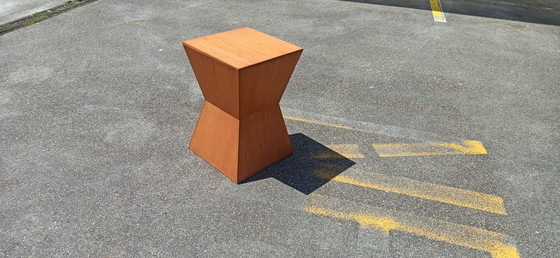 Image 1 of geometric / pyramid wooden side table