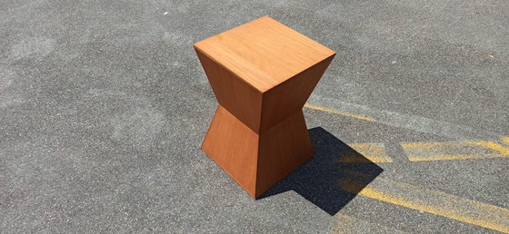 Image 1 of geometric / pyramid wooden side table