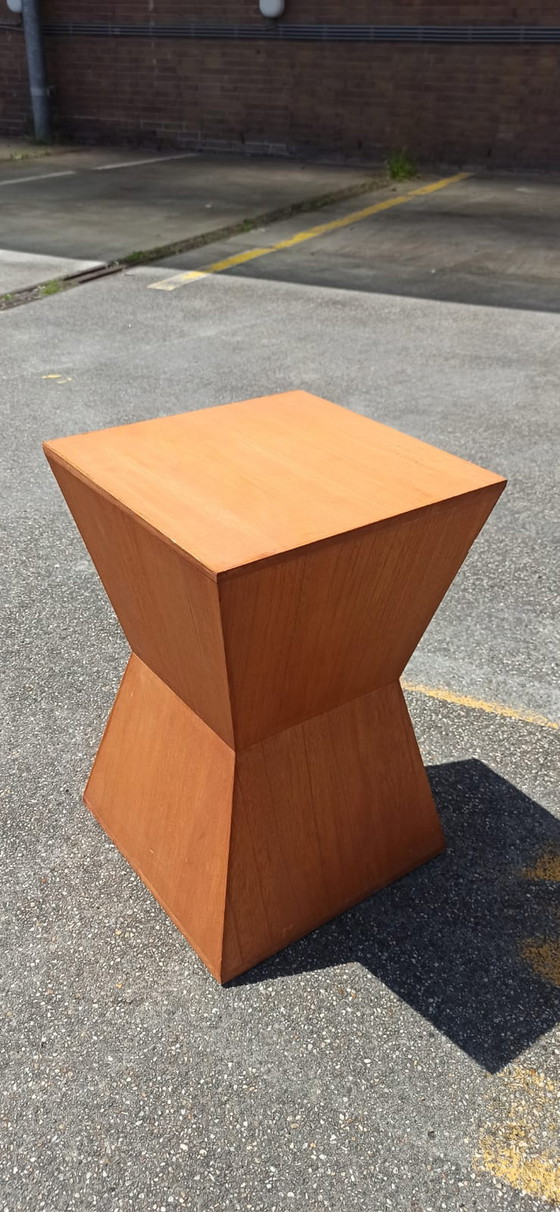 Image 1 of geometric / pyramid wooden side table