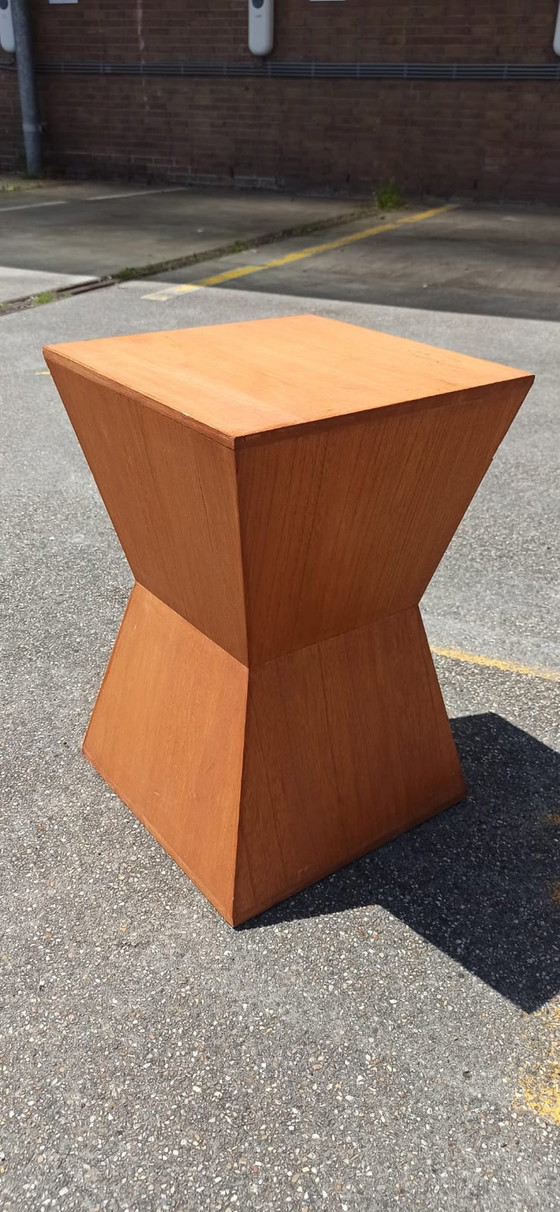 Image 1 of geometric / pyramid wooden side table