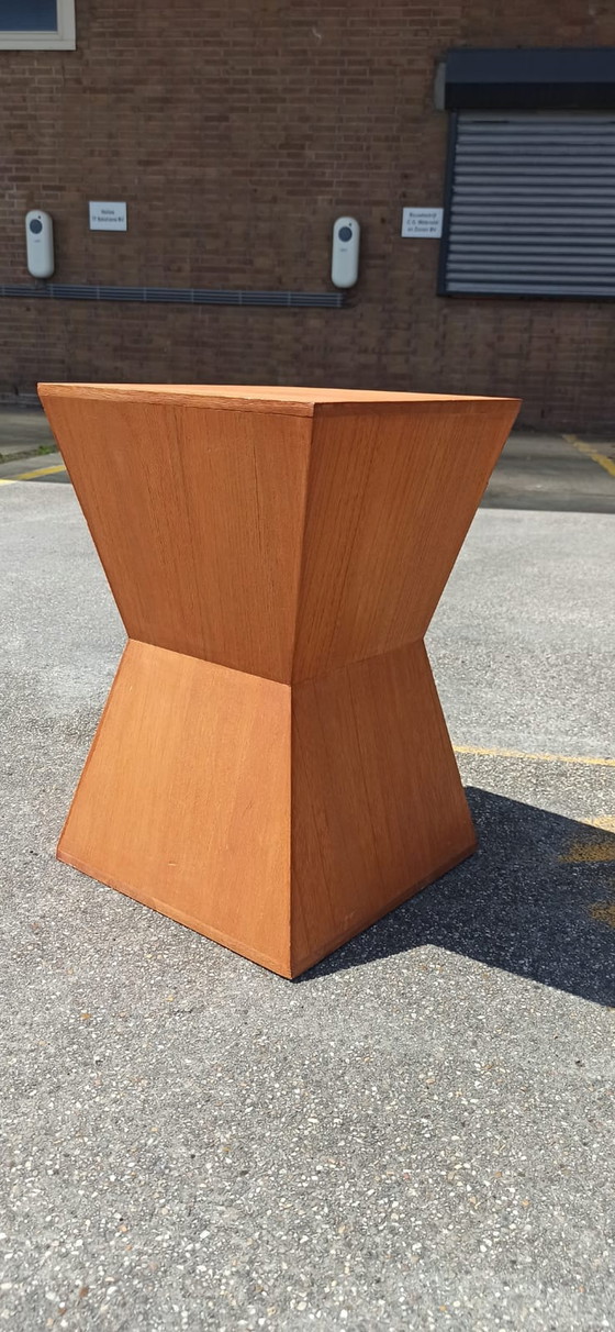 Image 1 of geometric / pyramid wooden side table