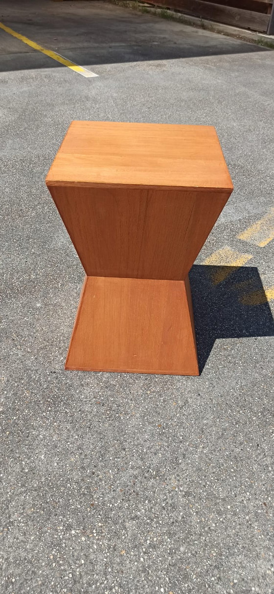 Image 1 of geometric / pyramid wooden side table