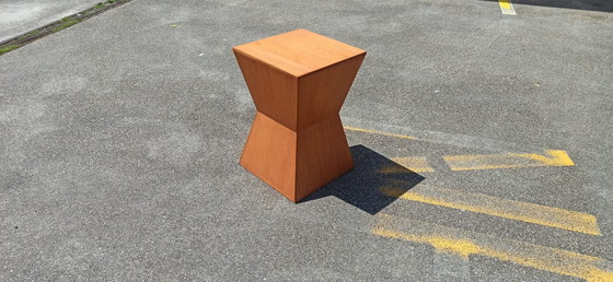 Image 1 of geometric / pyramid wooden side table