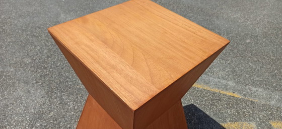 Image 1 of geometric / pyramid wooden side table