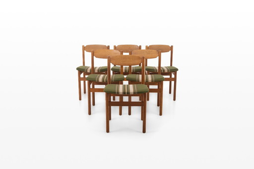 Set Of 6 Vintage Dining Chairs In Oak