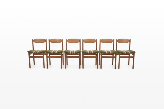 Image 1 of Set Of 6 Vintage Dining Chairs In Oak