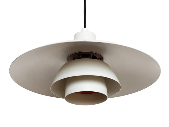 Image 1 of White Pendant Light Ph 4/3 By Poul Henningsen For Louis Poulsen. Denmark 1980S