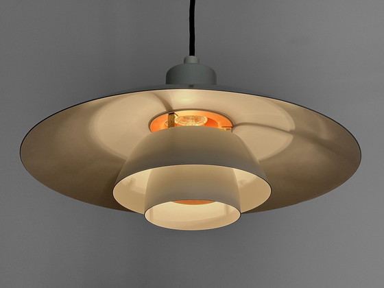 Image 1 of White Pendant Light Ph 4/3 By Poul Henningsen For Louis Poulsen. Denmark 1980S