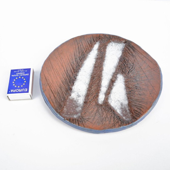 Image 1 of Vintage handmade ceramic plate, Czechoslovakia 1990