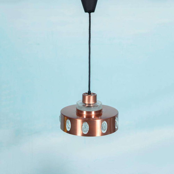 Image 1 of Space age pendant lamp Danish design, glass Scandinavian design