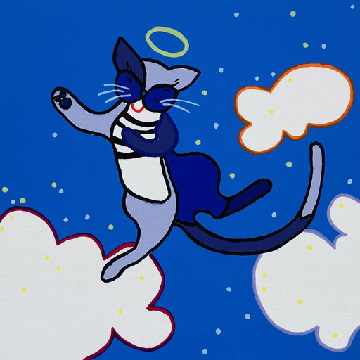 Shunyam - Silkscreen Dancing Cat