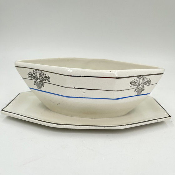 Image 1 of Art Deco gravy boat Faïencerie De Saint-Ghislain