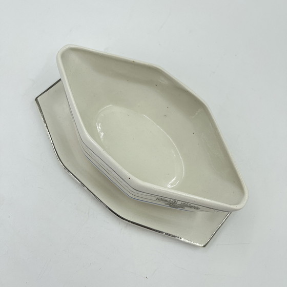 Image 1 of Art Deco gravy boat Faïencerie De Saint-Ghislain