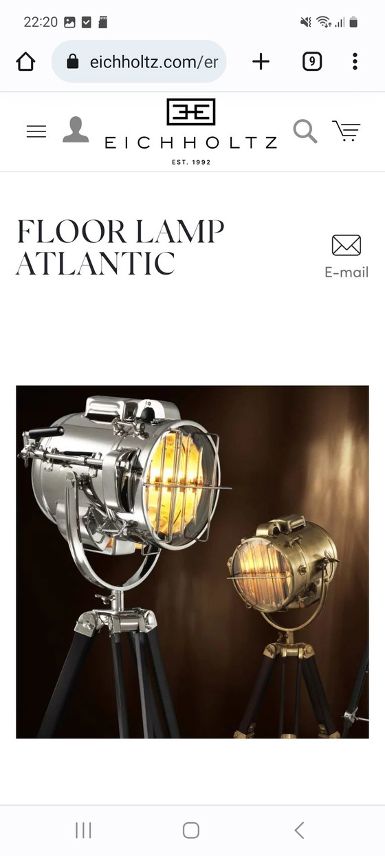 Image 1 of Eichholtz Atlantic Industrial Tripod Theater Lamp