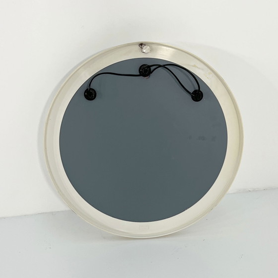 Image 1 of Round White Vanity Mirror From Gedy, 1980S