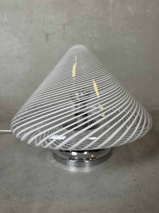 Image 1 of Vintage Murano Swirl Table Lamp - Itre