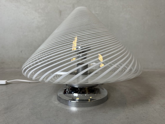 Image 1 of Vintage Murano Swirl Table Lamp - Itre