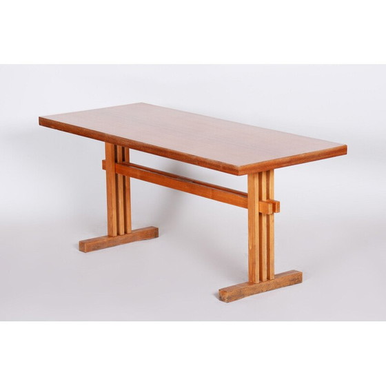 Image 1 of Vintage beech and rosewood coffee table by Dřevopodnik Holešov, Czechoslovakia 1960