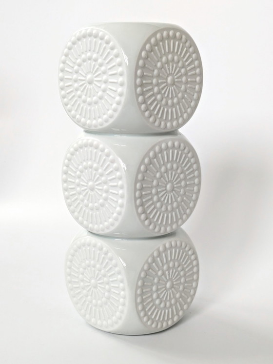 Image 1 of Biscuit Porcelain Vase | Op Art | Kpm Germany 1970'S