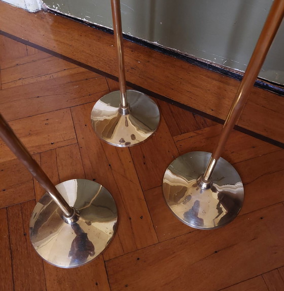 Image 1 of 3x Large brass candlesticks