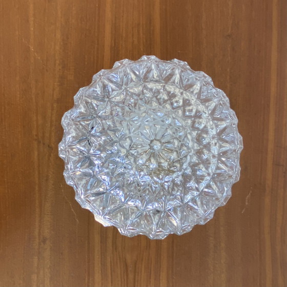 Image 1 of Wall Sconce Ceiling Light Thick Glass 1970s 1980s Seventies Eighties