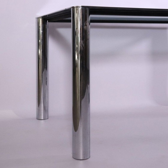 Image 1 of Vintage chromed metal and glass Cinova dining table by Sergio Mazza & Giuliana Gramigna, 1970s
