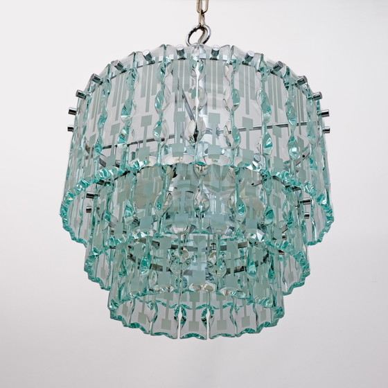 Image 1 of Ground Crystal Chandelier By Cristal Art, Italy, 1970S