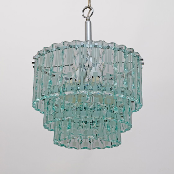 Image 1 of Ground Crystal Chandelier By Cristal Art, Italy, 1970S