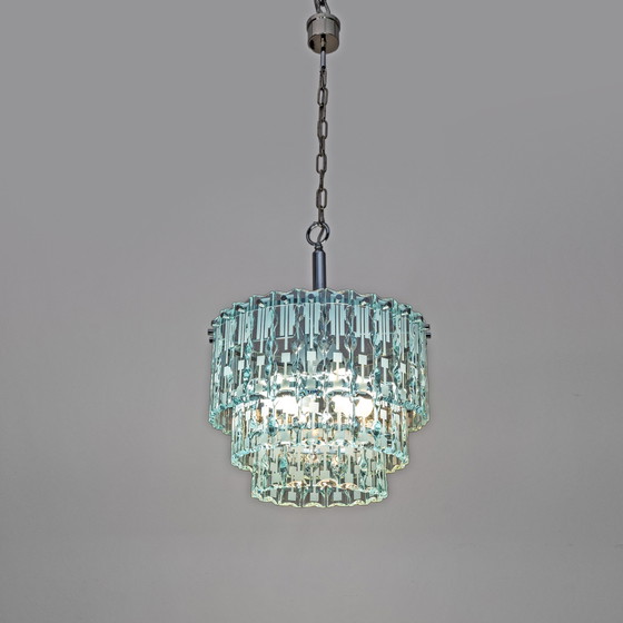 Image 1 of Ground Crystal Chandelier By Cristal Art, Italy, 1970S
