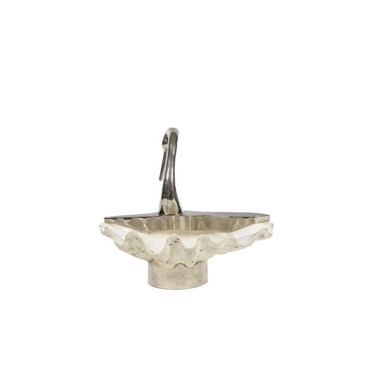 Image 1 of Vintage swan in shell and silvered bronze, 1970s